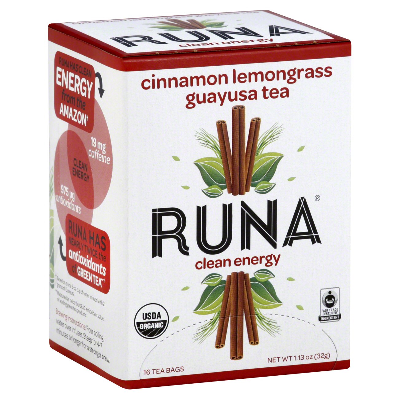 guayusa glp 1 Runa Cinnamon Lemongrass Guayusa Tea Bags