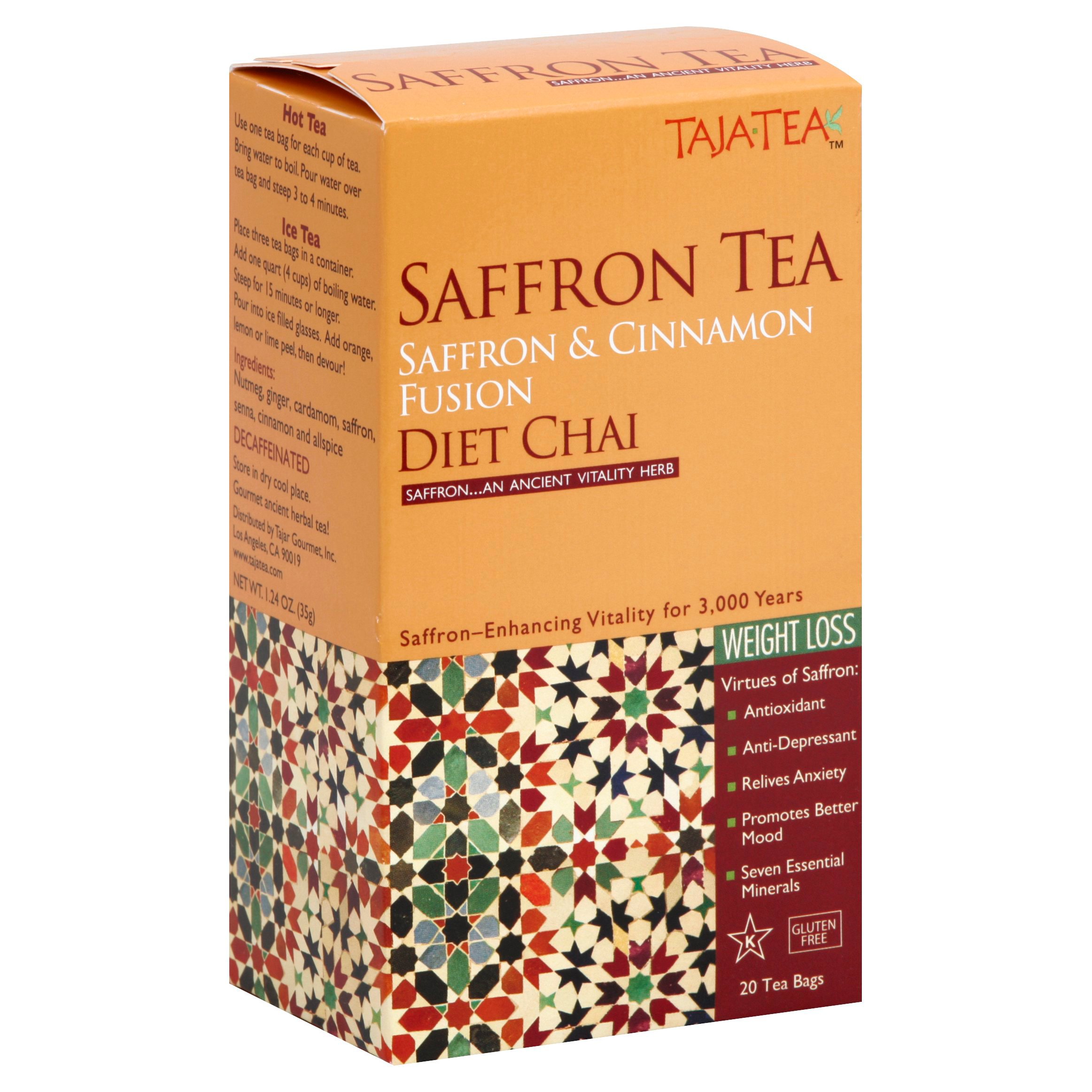TajaTea Saffron & Cinnamon Fusion Diet Chai, 20 ct