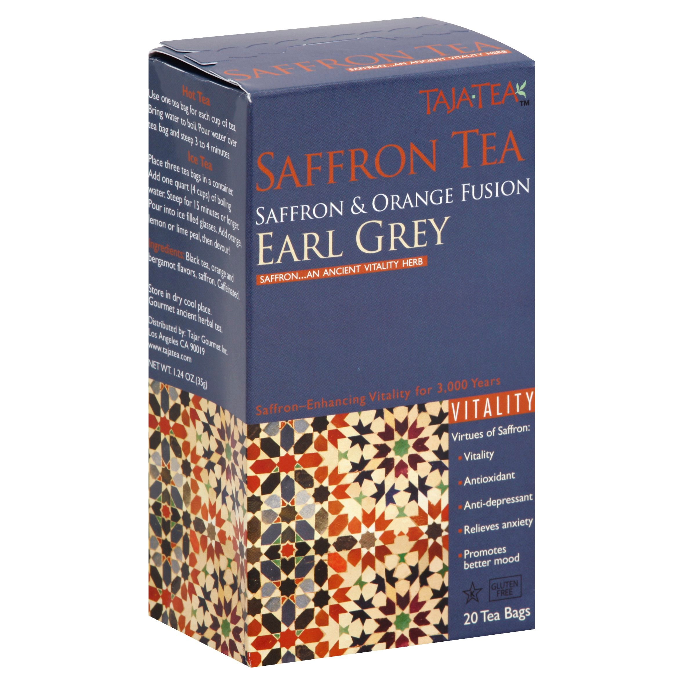 TajaTea Saffron & Orange Fusion Earl Grey Tea, 20 ct