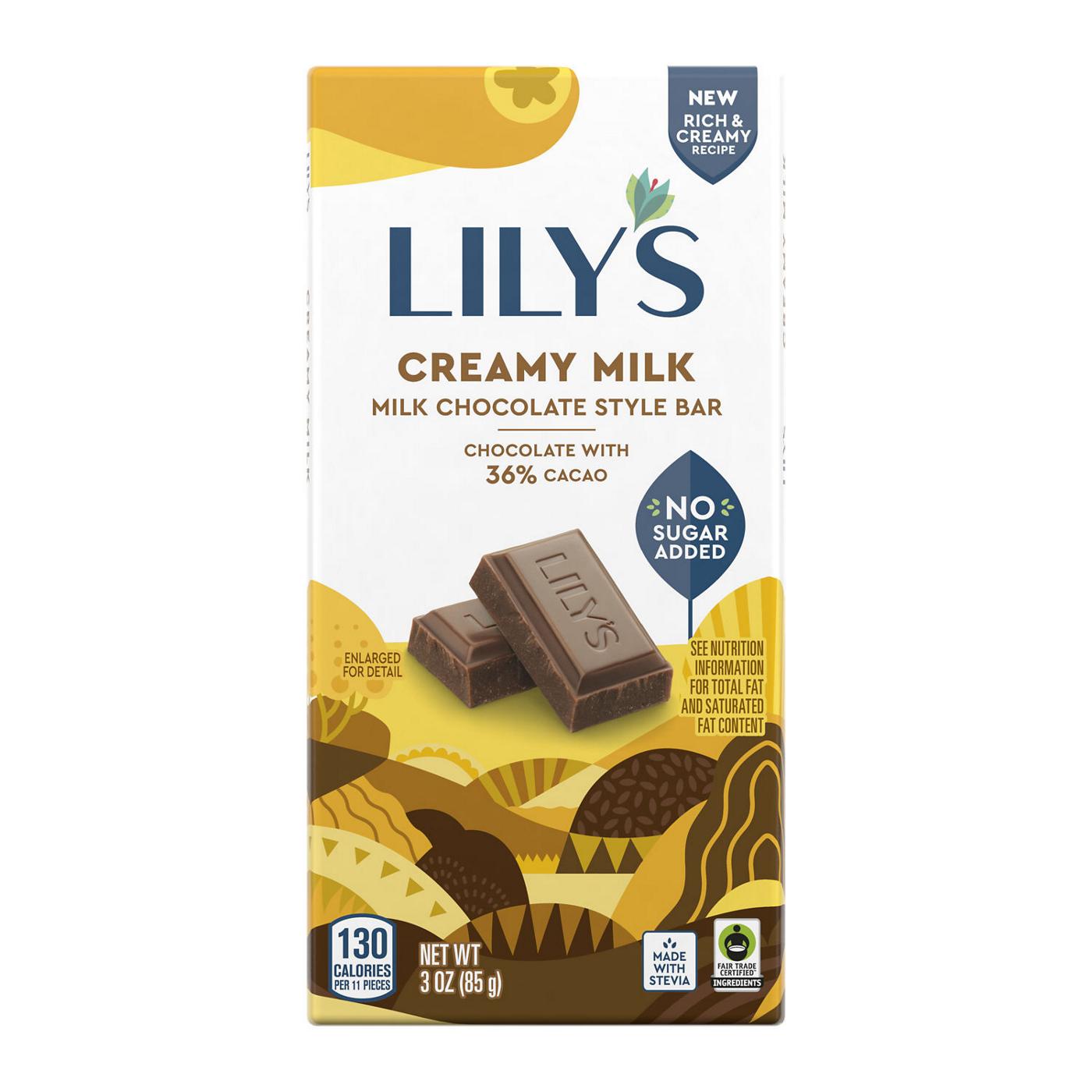 Lily's Creamy Milk Chocolate Style Bar; image 1 of 6