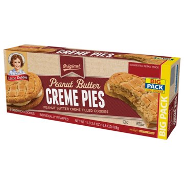 Little Debbie Bigger Peanut Butter Creme Pies - Big Pack, 6 ct