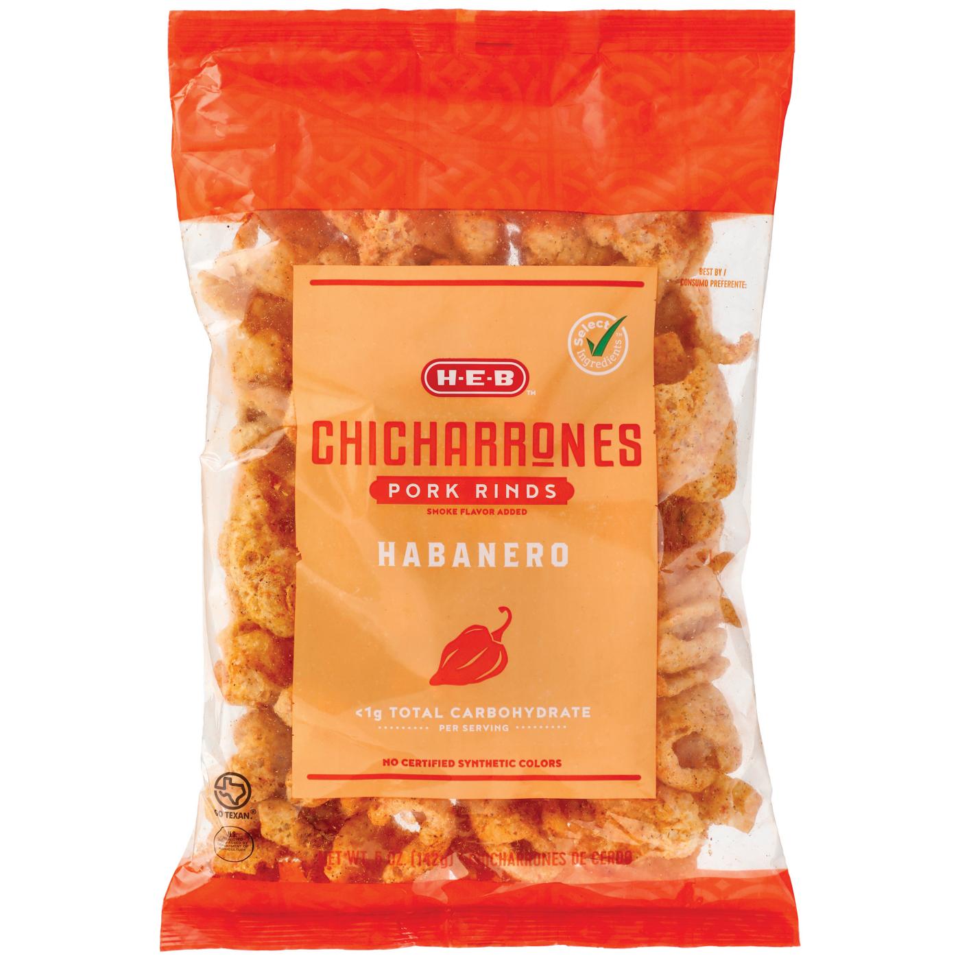 H-E-B Chicharrones Pork Rinds - Habanero; image 1 of 2