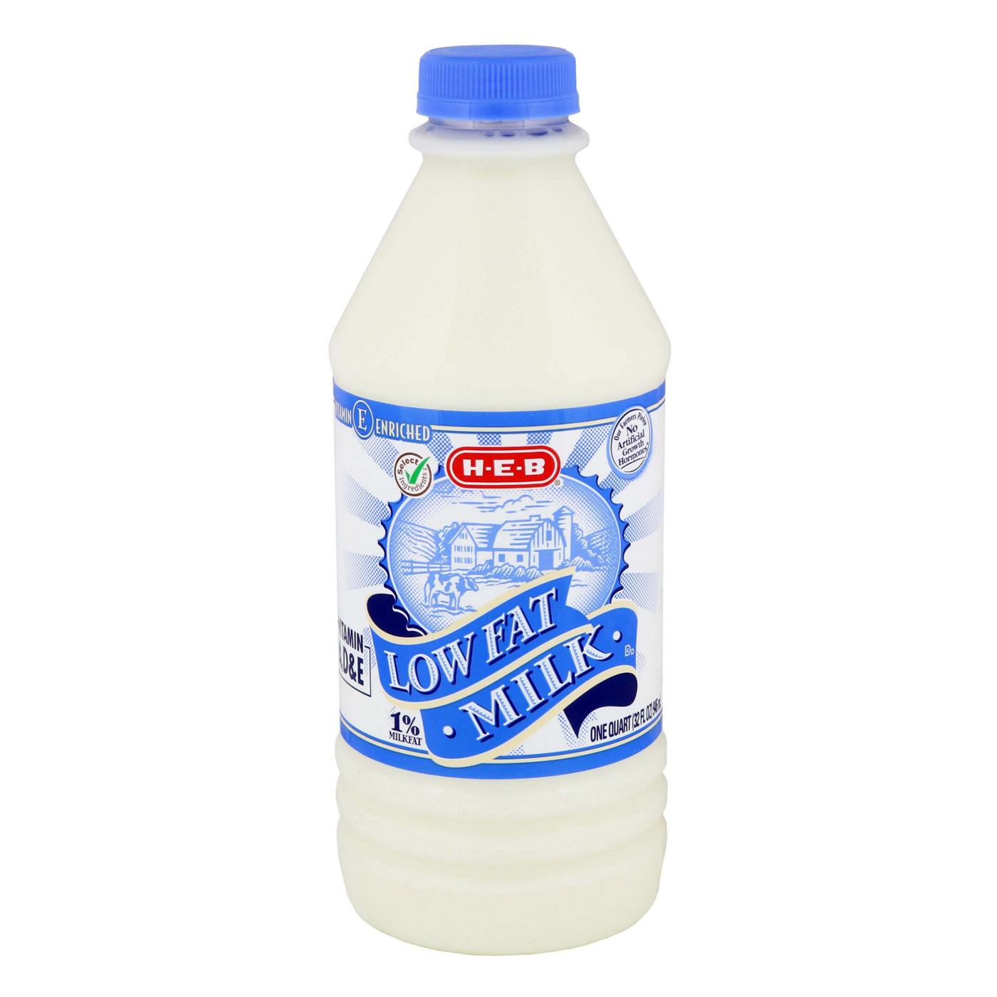 H-E-B 1% Low Fat Milk; image 1 of 2