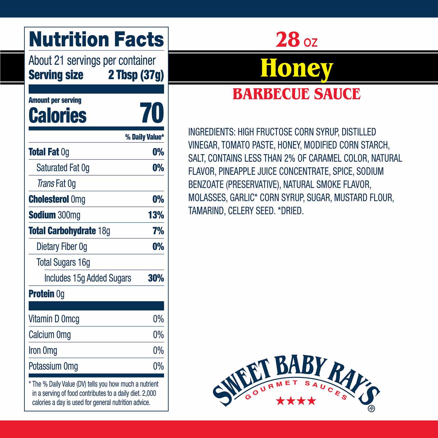 Sweet Baby Ray's Honey Barbecue Sauce; image 3 of 9