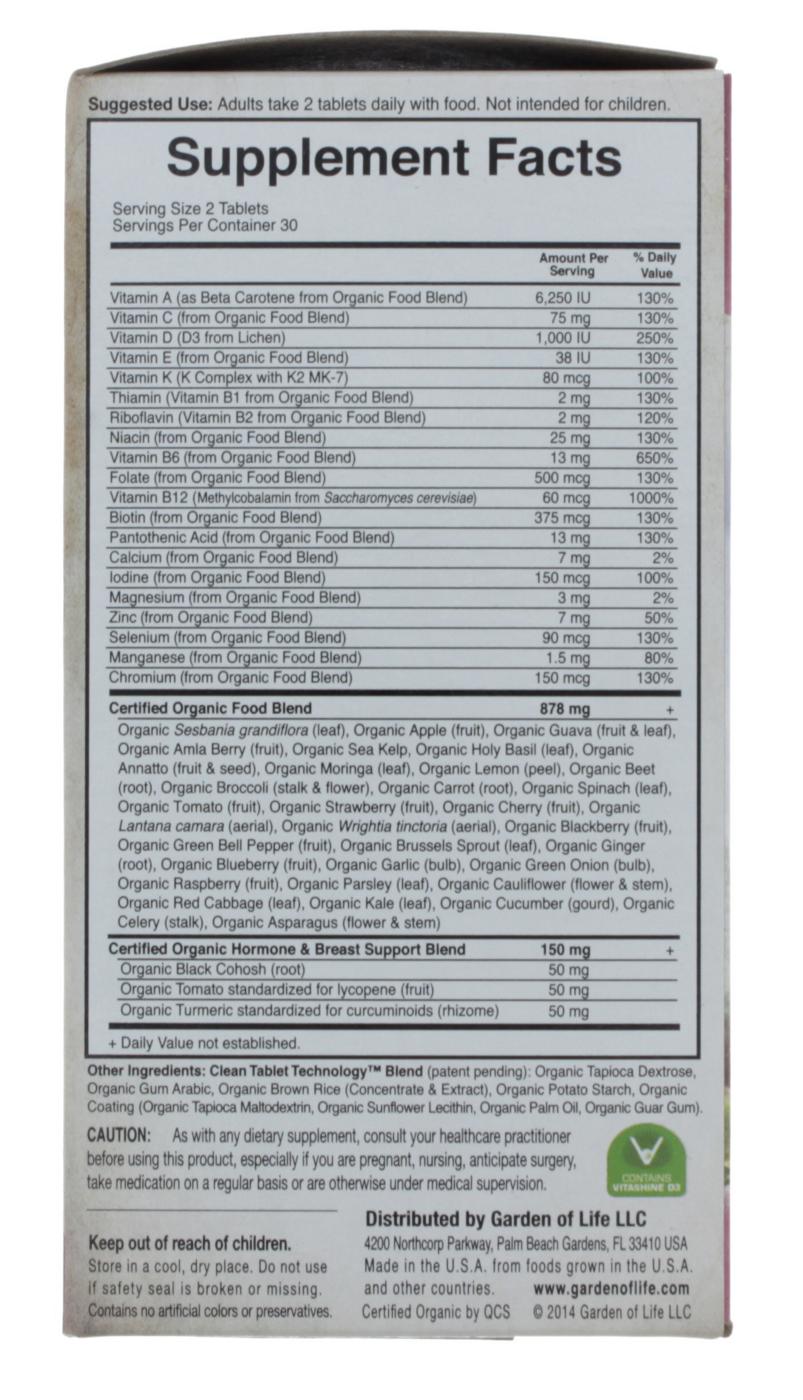 Garden of Life mykind Organics Women's 40+ Multivitamin Tablets; image 2 of 2