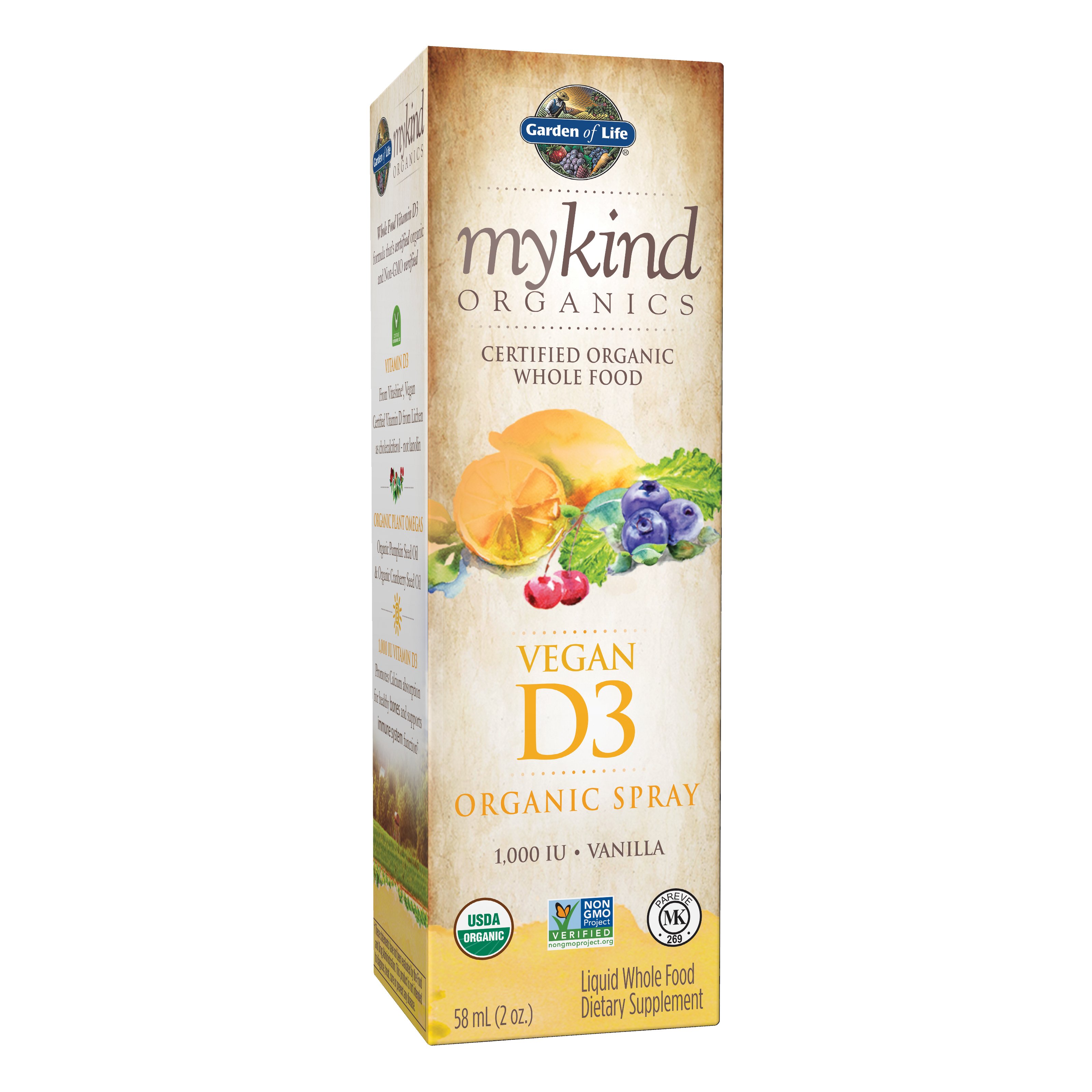 Garden of Life mykind Organics Vegan D3 Spray, 2 oz