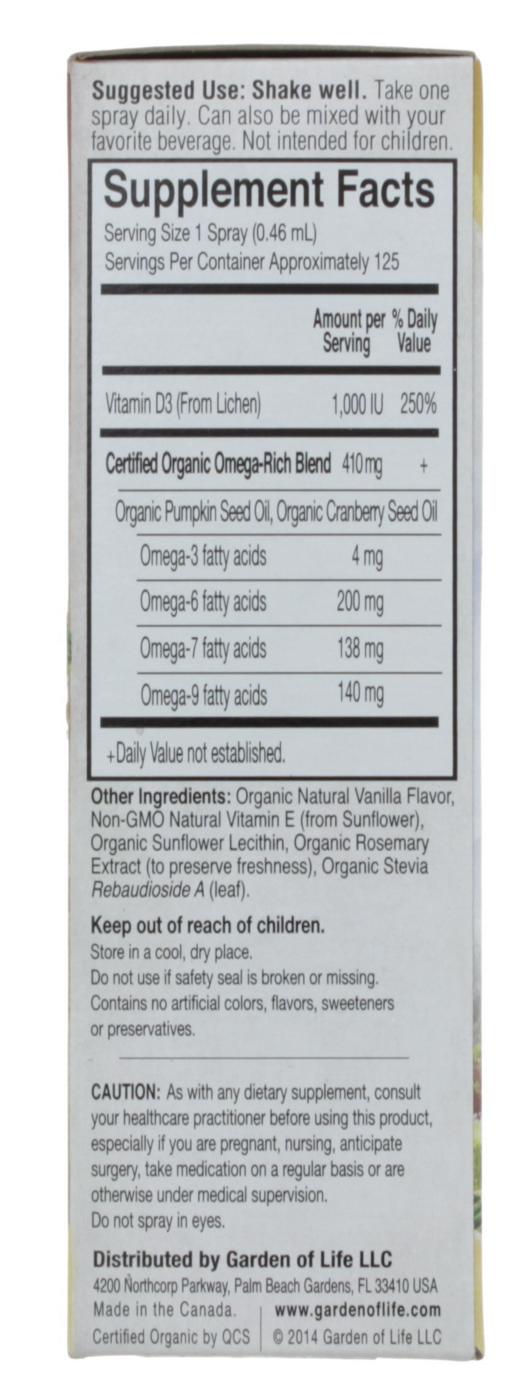 Garden of Life mykind Organics Vegan D3 Spray; image 2 of 2