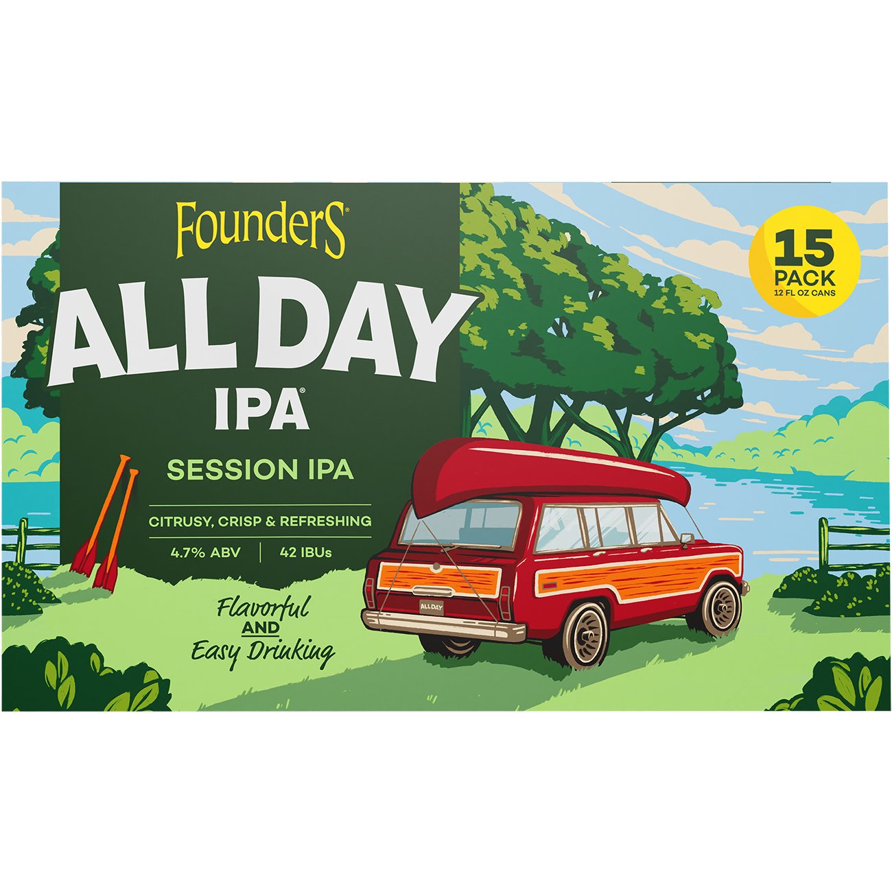 Founders All Day Indian Pale Ale Craft Beer 15 pk Cans, 12 oz