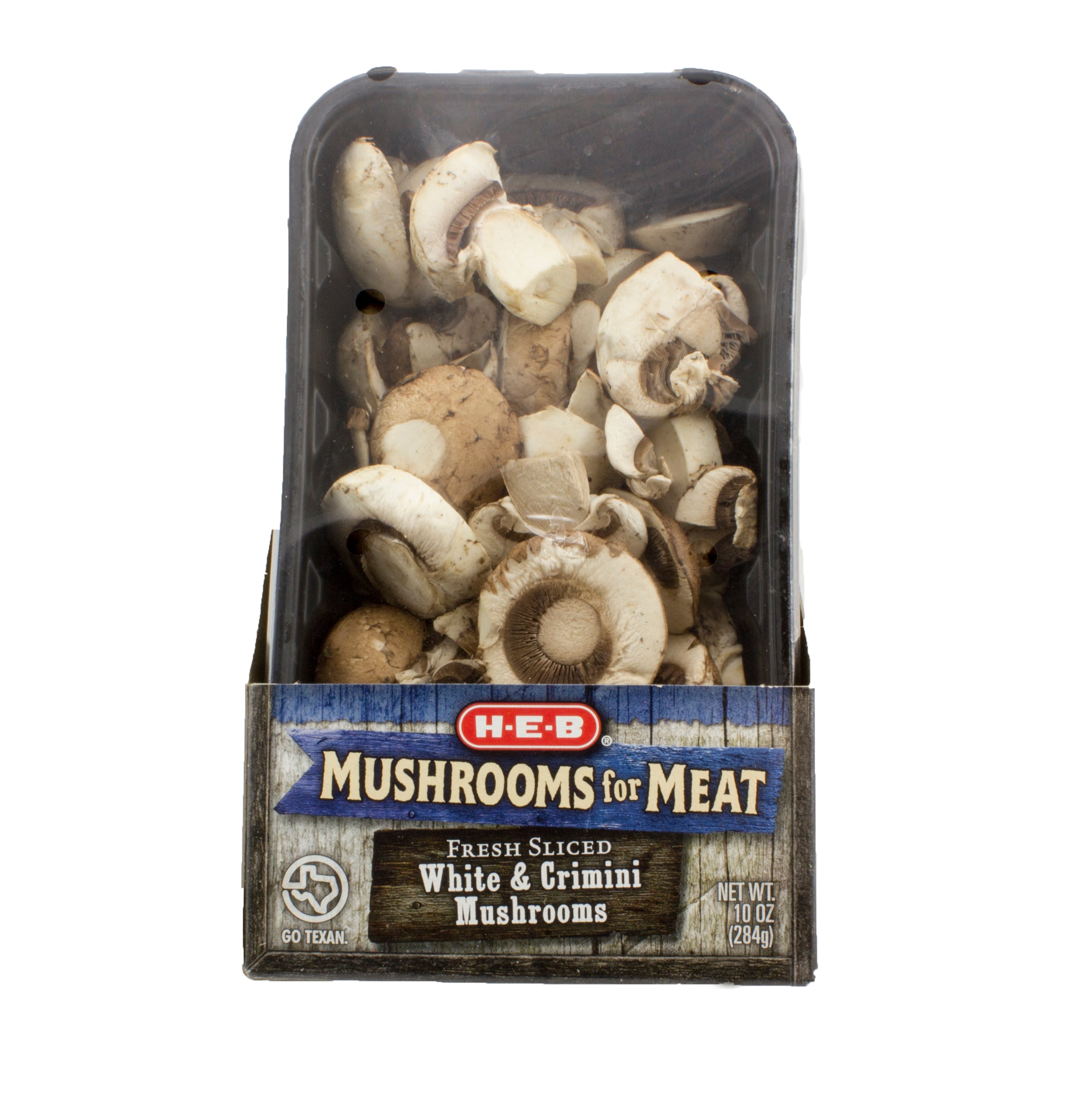 H-E-B Mushrooms For Meat - Fresh Sliced White And Crimini Mushrooms ...