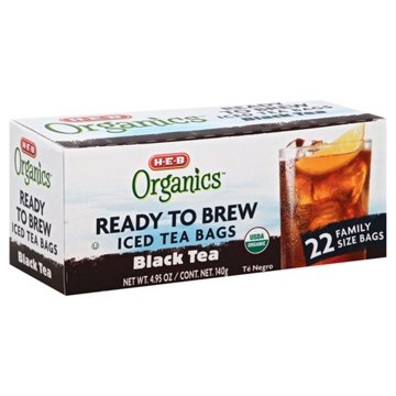 H-E-B Organics Ready to Brew Iced Tea - Family Size Black Tea Bags