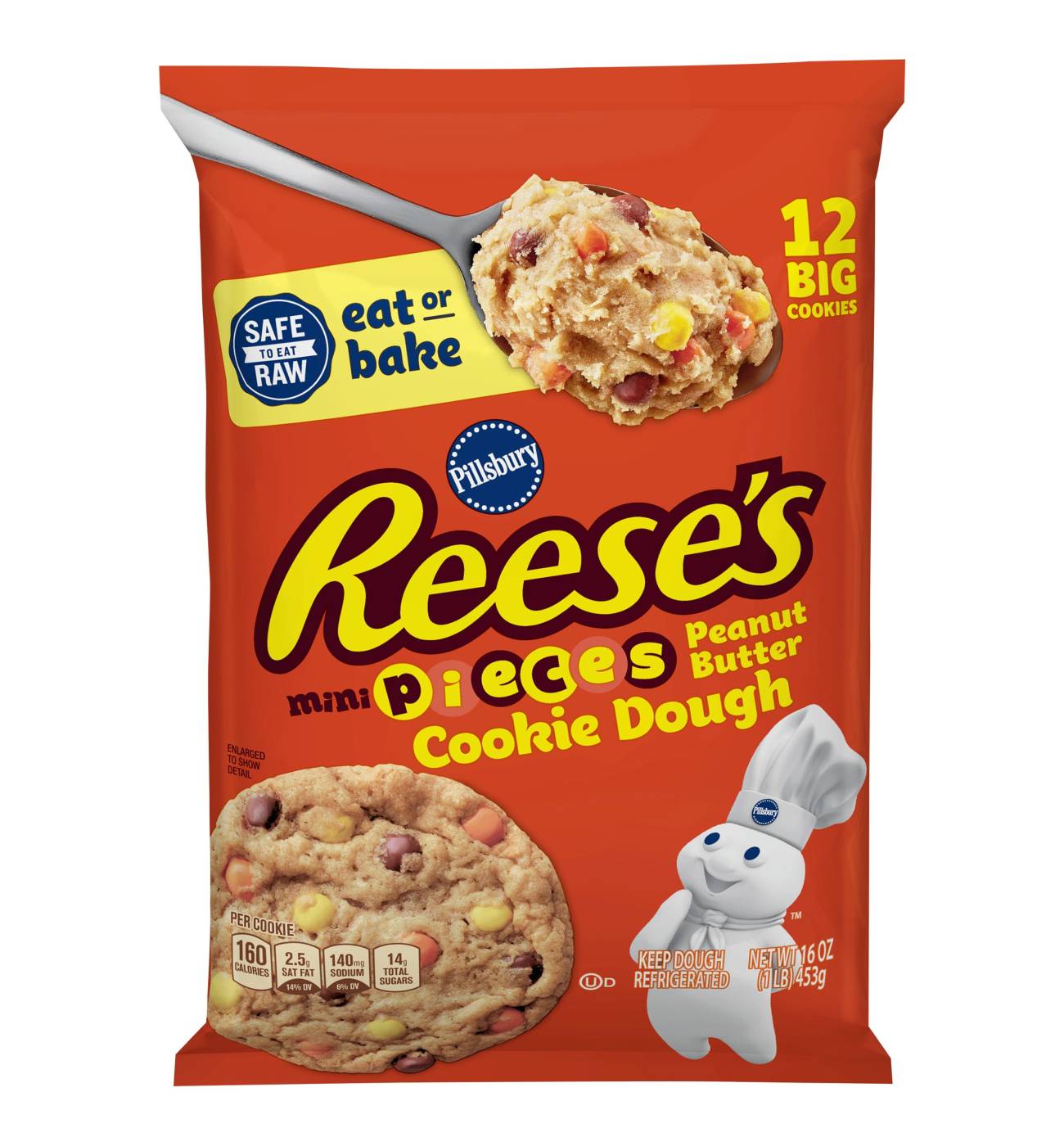 Pillsbury Ready to Eat or Bake Cookie Dough - Reese's Mini Peanut Butter Pieces; image 1 of 4