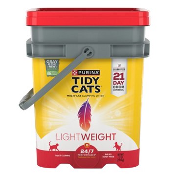 Tidy Cats Purina LightWeight 24/7 Performance Odor Control Multi-Cat Litter Clumping Dust Free, 17 lb