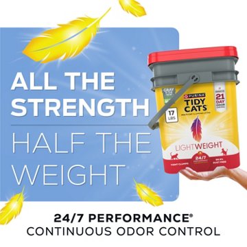 Tidy Cats Purina LightWeight 24/7 Performance Odor Control Multi-Cat Litter Clumping Dust Free, 17 lb