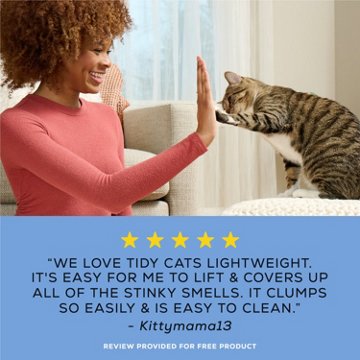 Tidy Cats Purina LightWeight 24/7 Performance Odor Control Multi-Cat Litter Clumping Dust Free, 17 lb