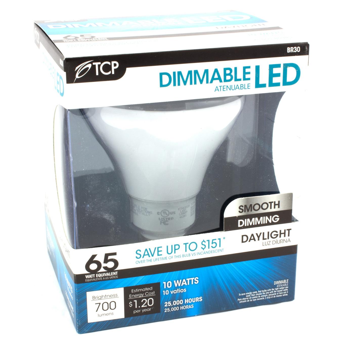 TCP BR30 65-Watt Dimmable Daylight LED Light Bulb; image 1 of 2