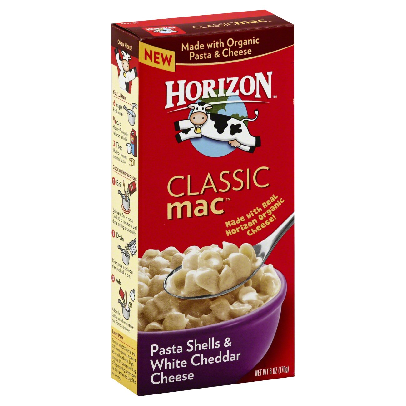 Horizon Organic Classic Mac Pasta Shells and White Cheddar Cheese