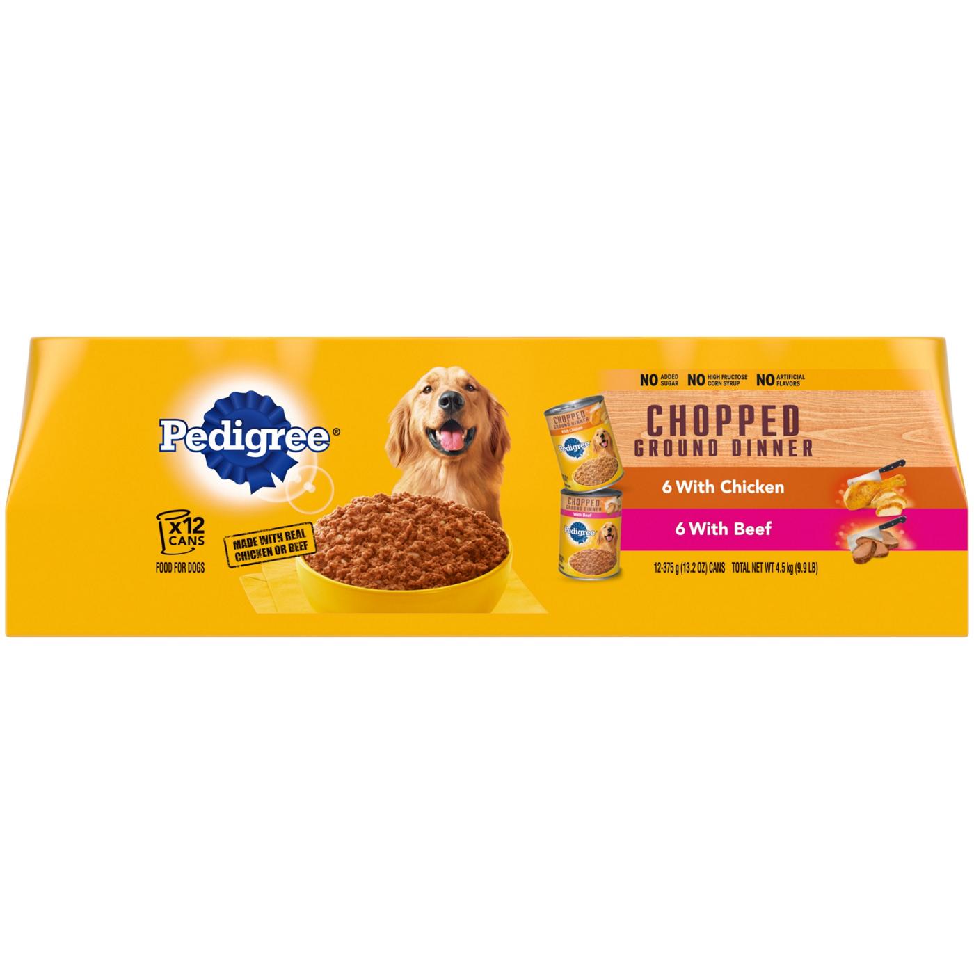 Pedigree Chopped Ground Dinner Beef & Chicken Wet Dog Food Variety Pack; image 1 of 5