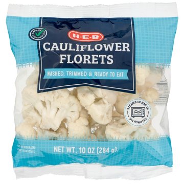 H-E-B Fresh Steamable Cauliflower Florets, 10 oz