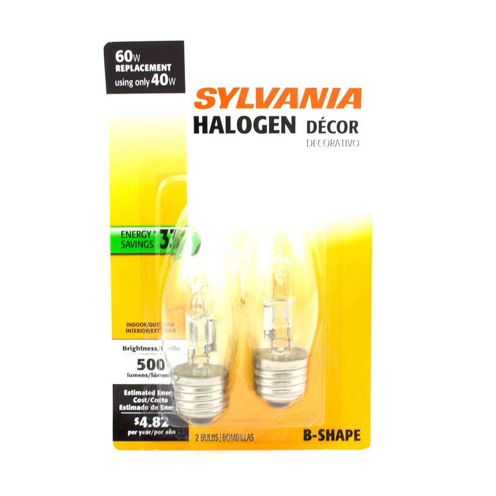 Sylvania B-Shape 40-Watt Halogen Decor Indoor/Outdoor Light Bulbs ...