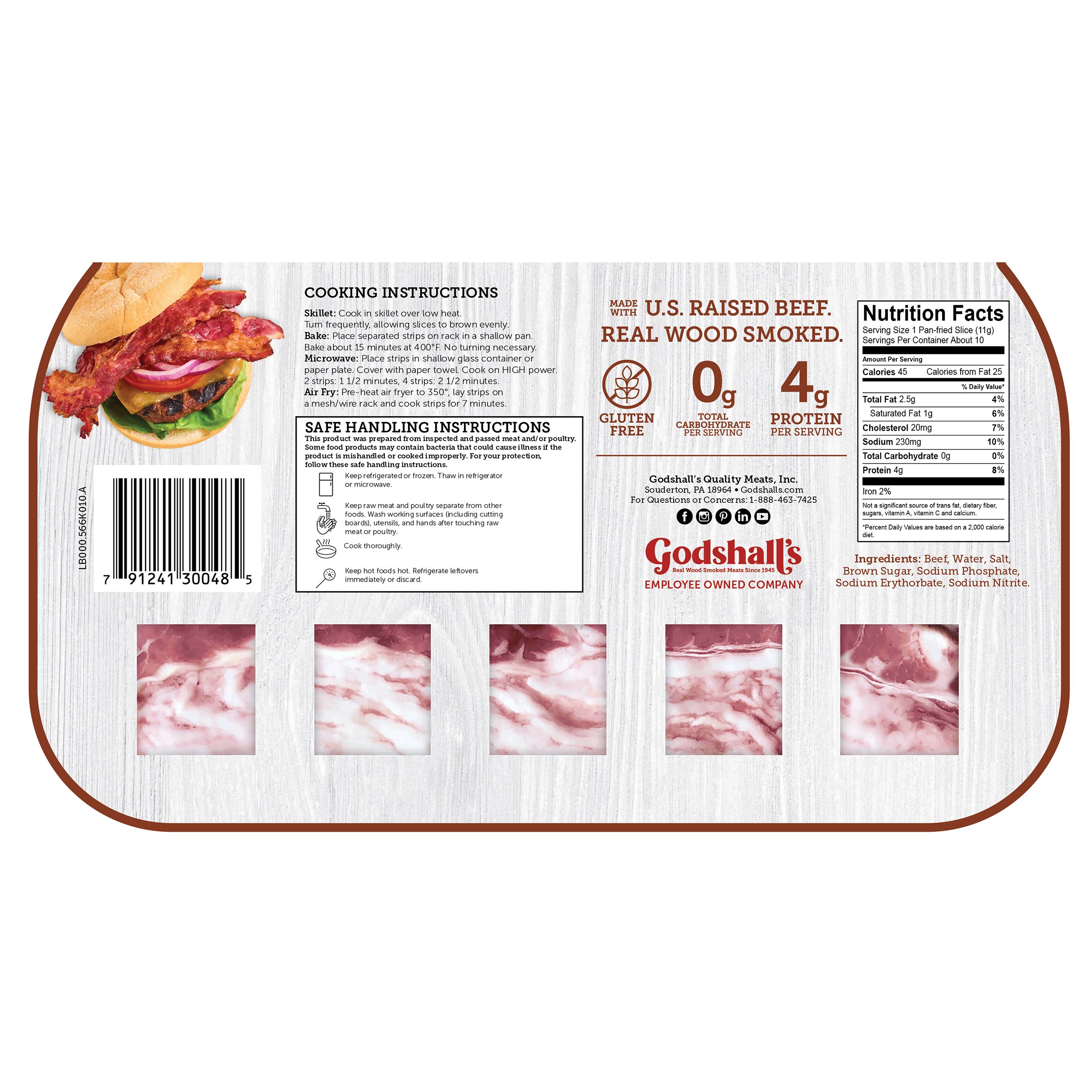 Fully Cooked Uncured Turkey Bacon - Godshall's - Real Wood Smoked Meats  Since 1945