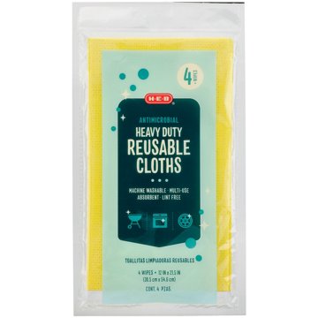 H-E-B Heavy Duty Reusable Cloths, 4 pk
