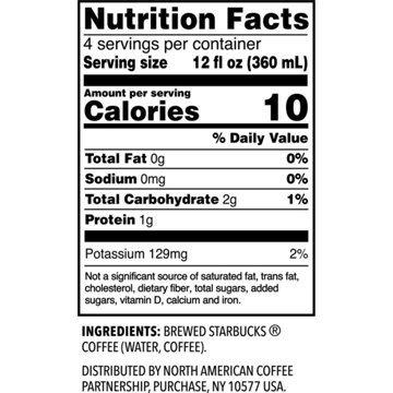 Starbucks Chilled Iced Coffee Beverage - Unsweetened Black Blonde Roast