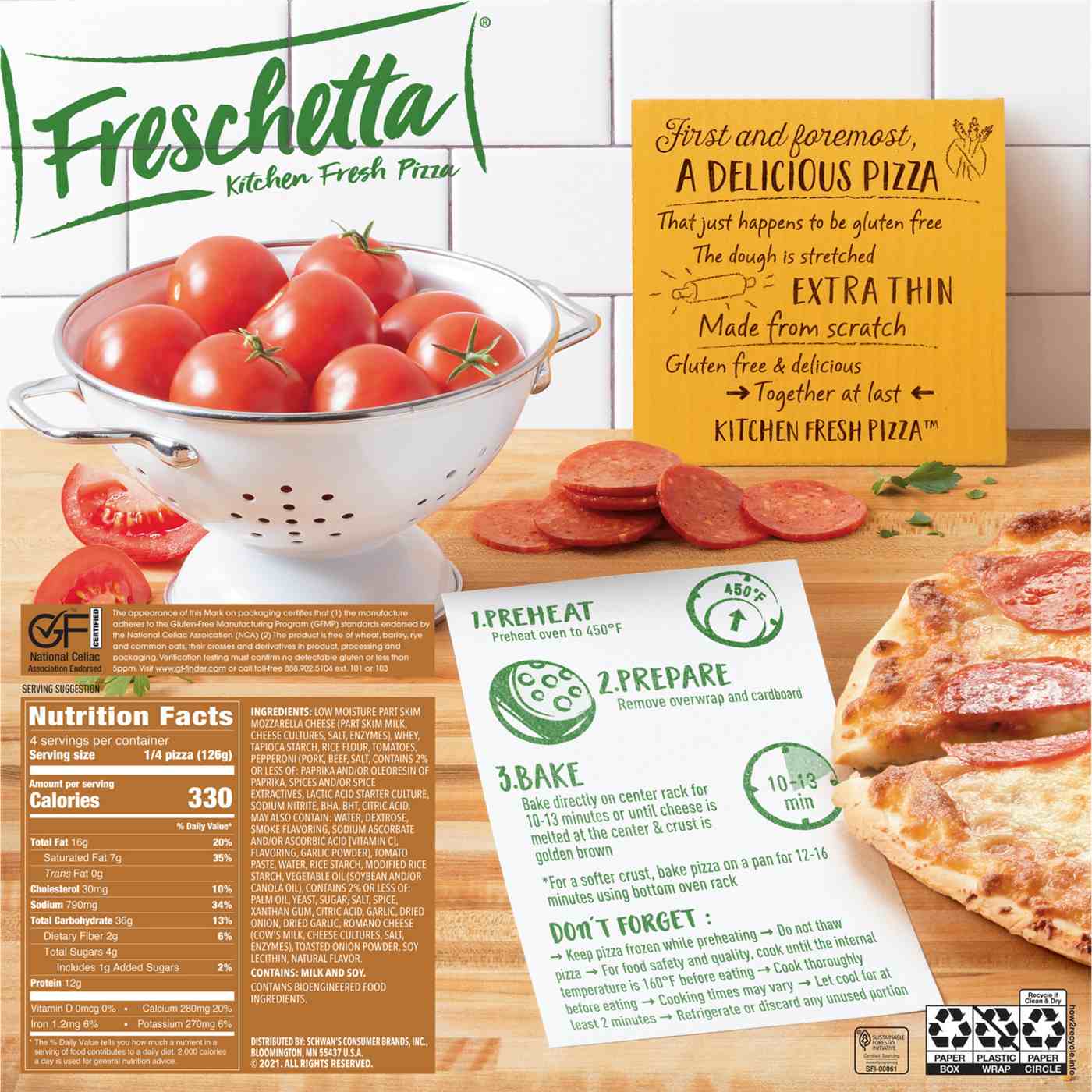 Freschetta Pepperoni Thin Crust Gluten Free Frozen Pizza; image 8 of 10