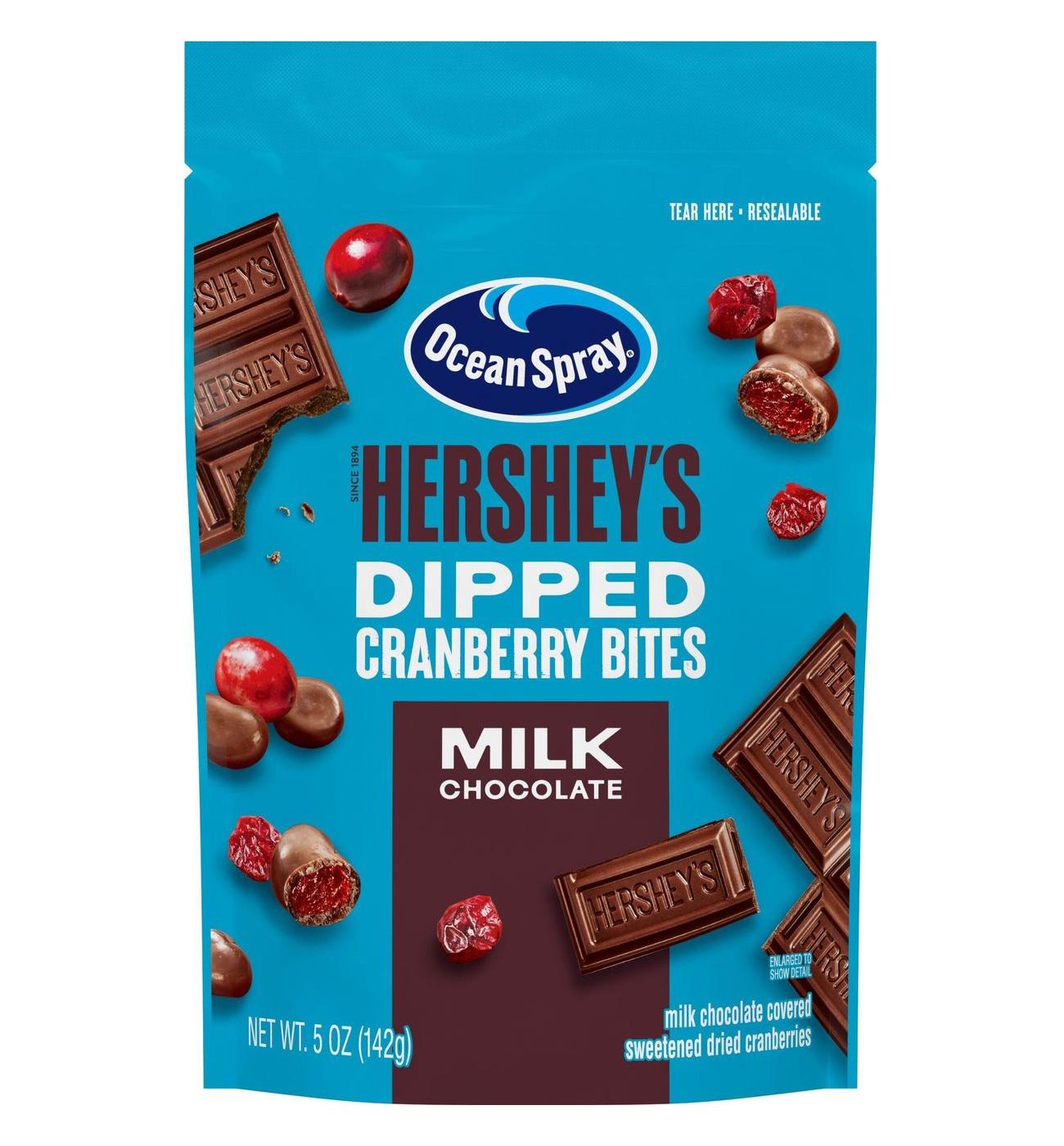 Ocean Spray Hershey's Milk Chocolate Dipped Craisins Cranberry Bites; image 1 of 7