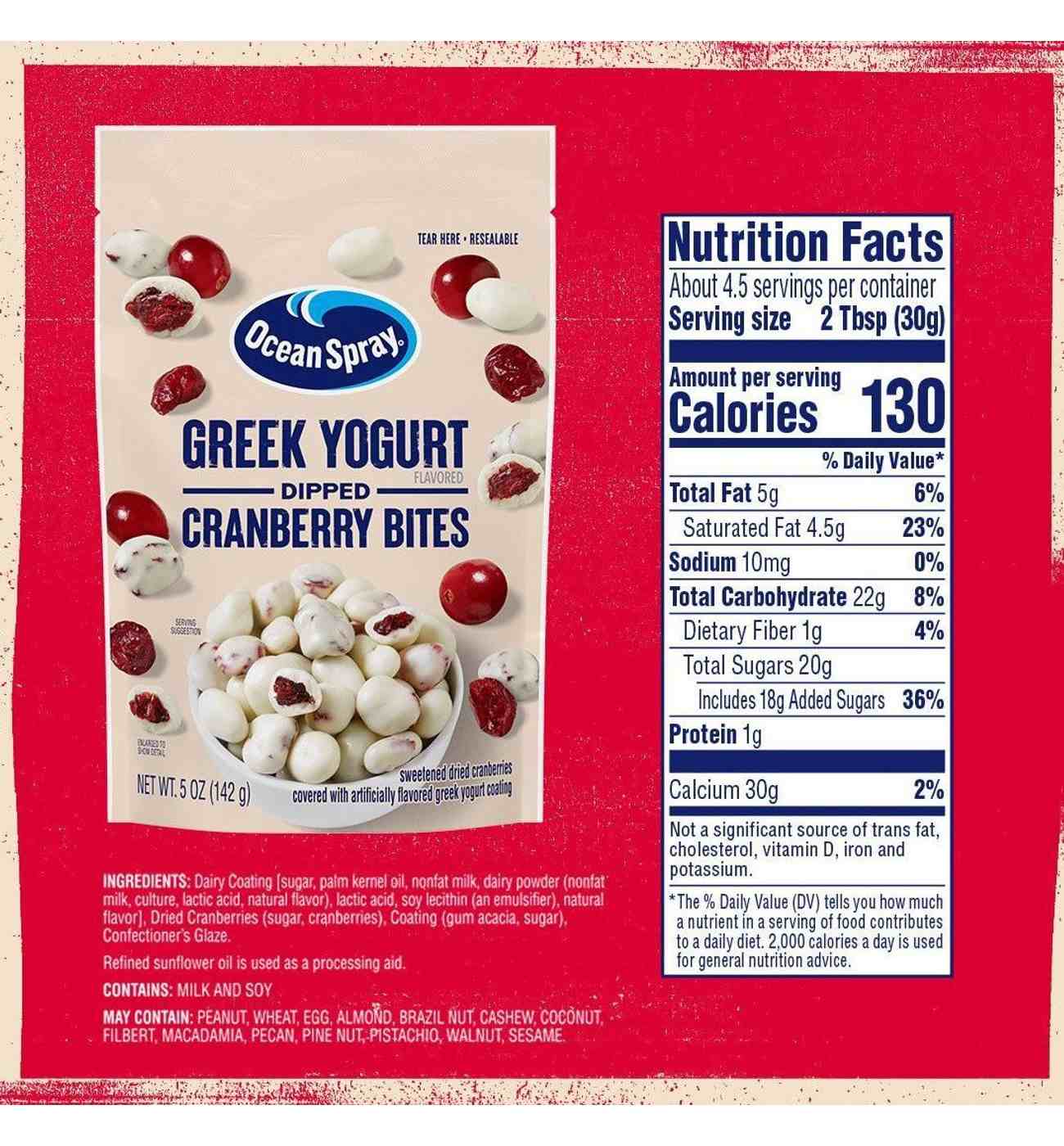 Ocean Spray Craisins Greek Yogurt Dried Cranberry Bites; image 4 of 9