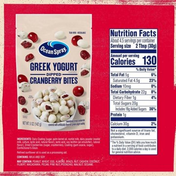 Ocean Spray Craisins Greek Yogurt Dried Cranberry Bites, 5 oz