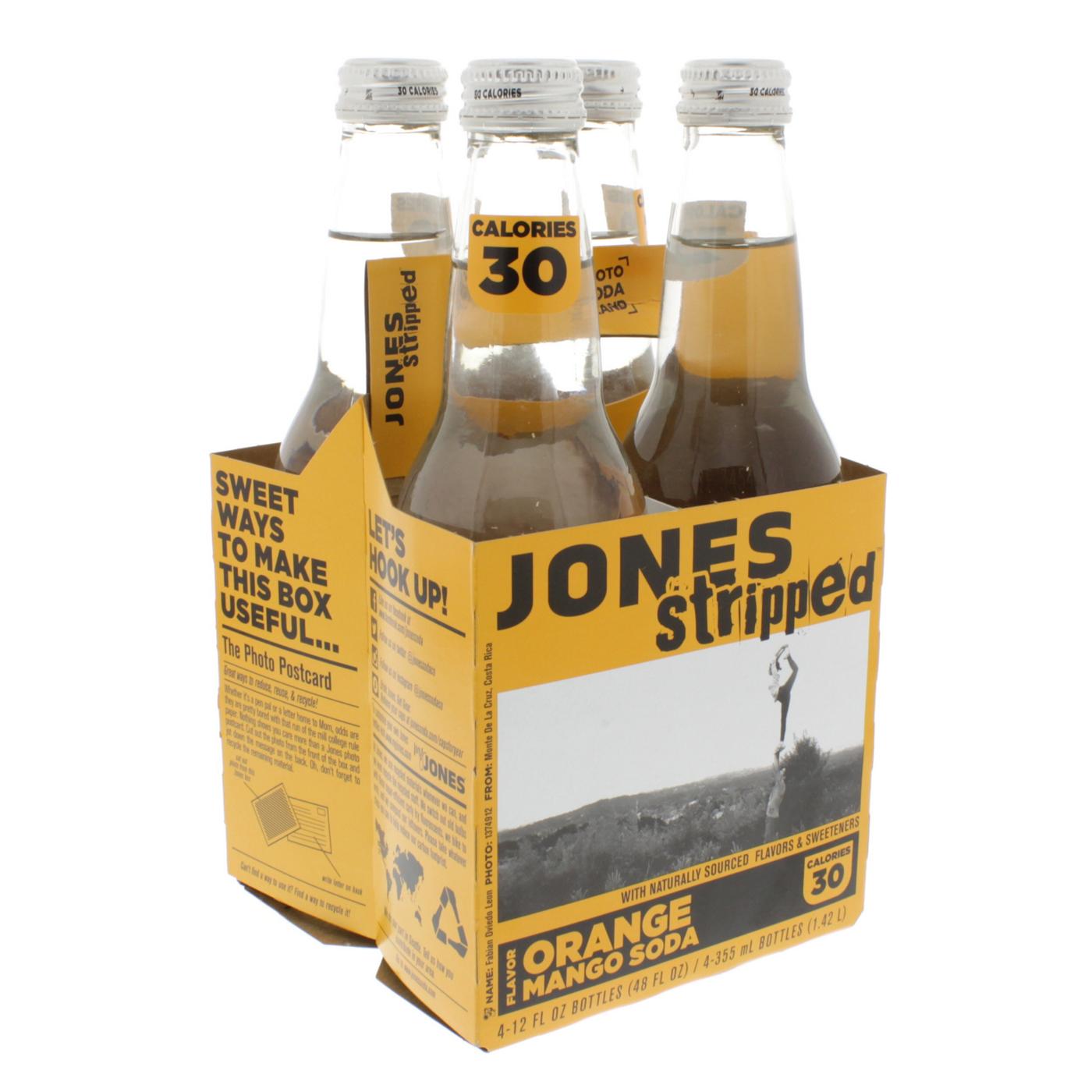 Jones Stripped Orange Mango Soda 12 oz Bottles; image 1 of 2