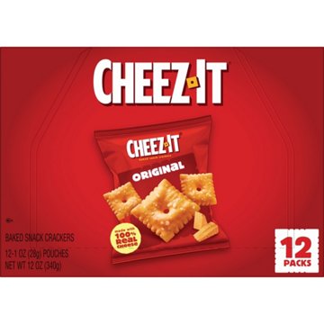 Cheez-It Original Cheese Crackers 1 oz Bags, 12 ct