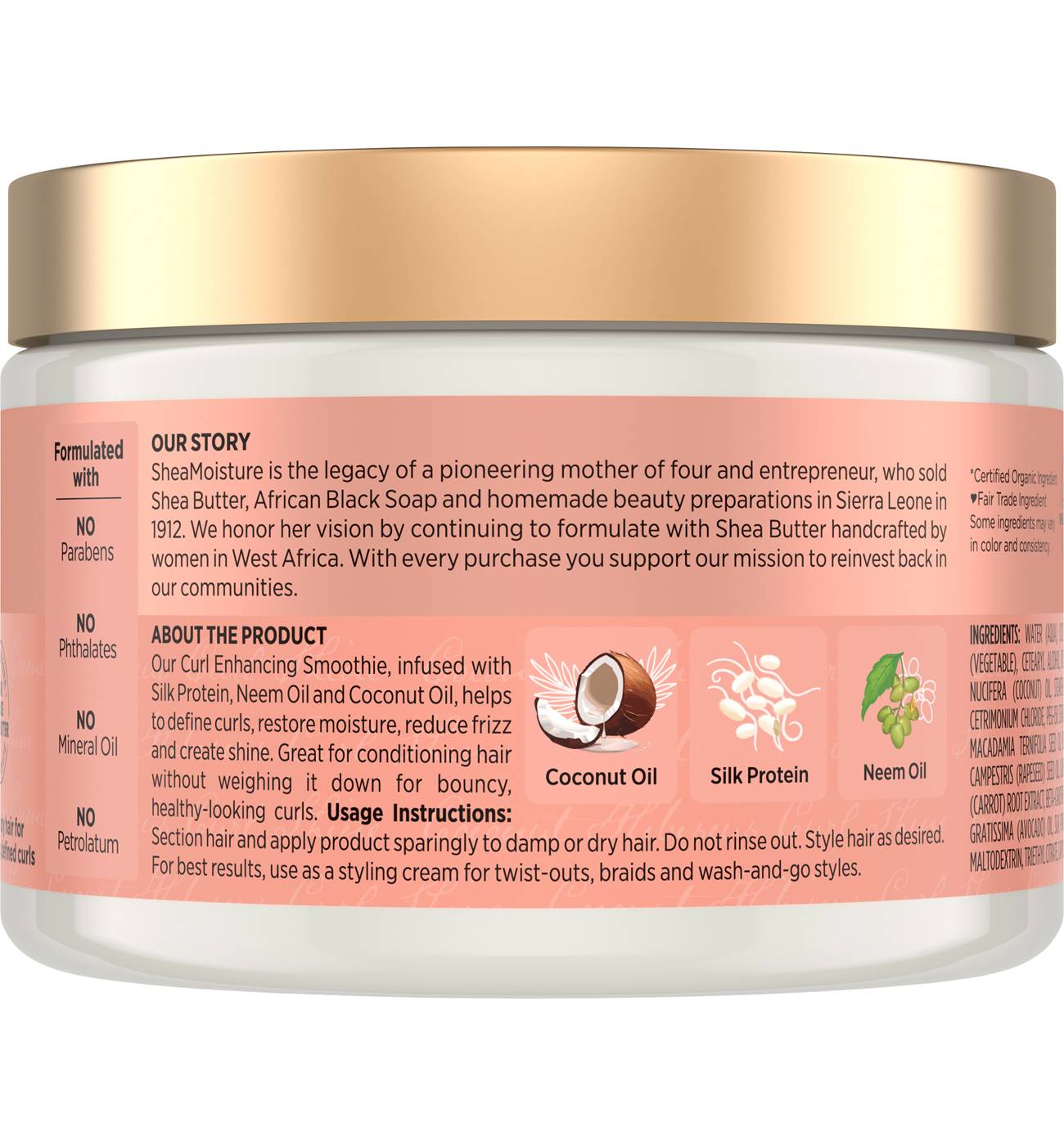 SheaMoisture Smoothie Curl Enhancing Cream - Coconut and Hibiscus; image 3 of 9