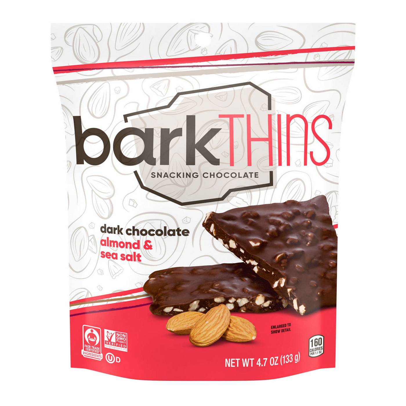 Barkthins Dark Chocolate Almond & Sea Salt Snacking Chocolate Bag; image 1 of 7