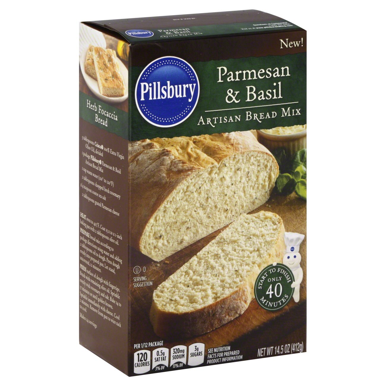 Pillsbury Artisan Bread Mix Parmesan and Basil - Shop Baking mixes at H-E-B