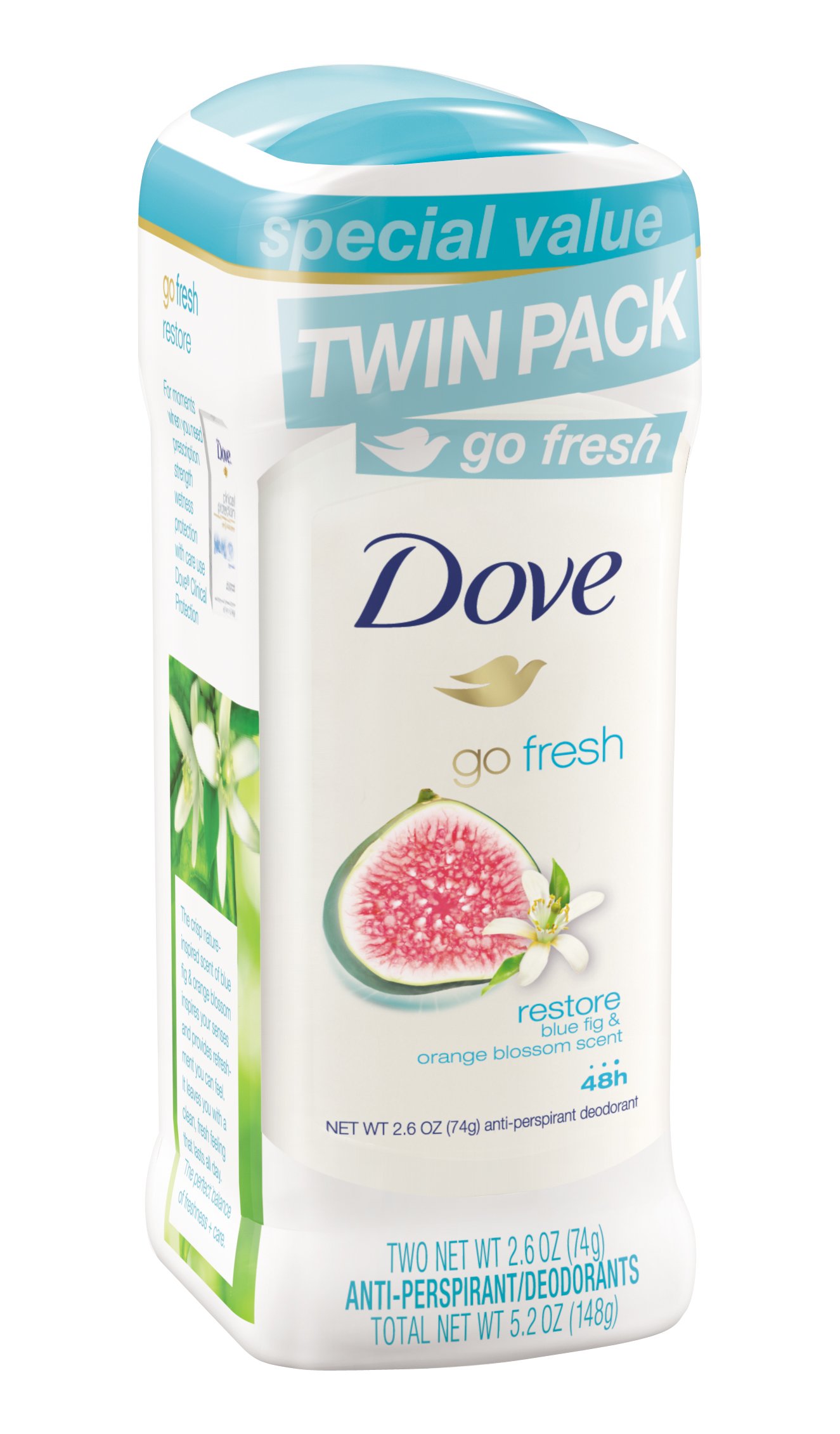 Dove go fresh Restore Antiperspirant Deodorant, Twin Pack Shop