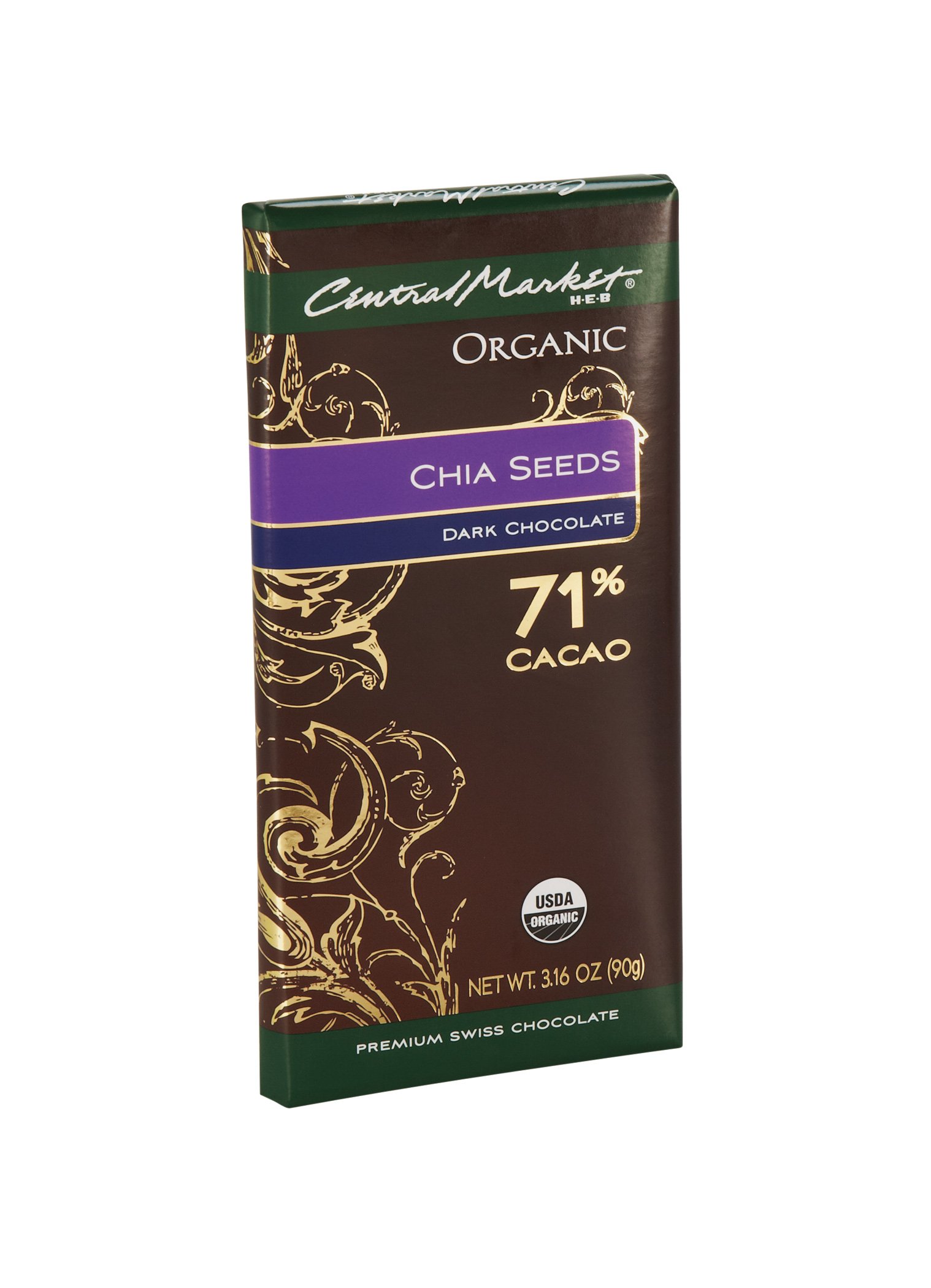 Central Market Organics 71% Dark Chocolate With Chia Seeds - Shop At H-E-B