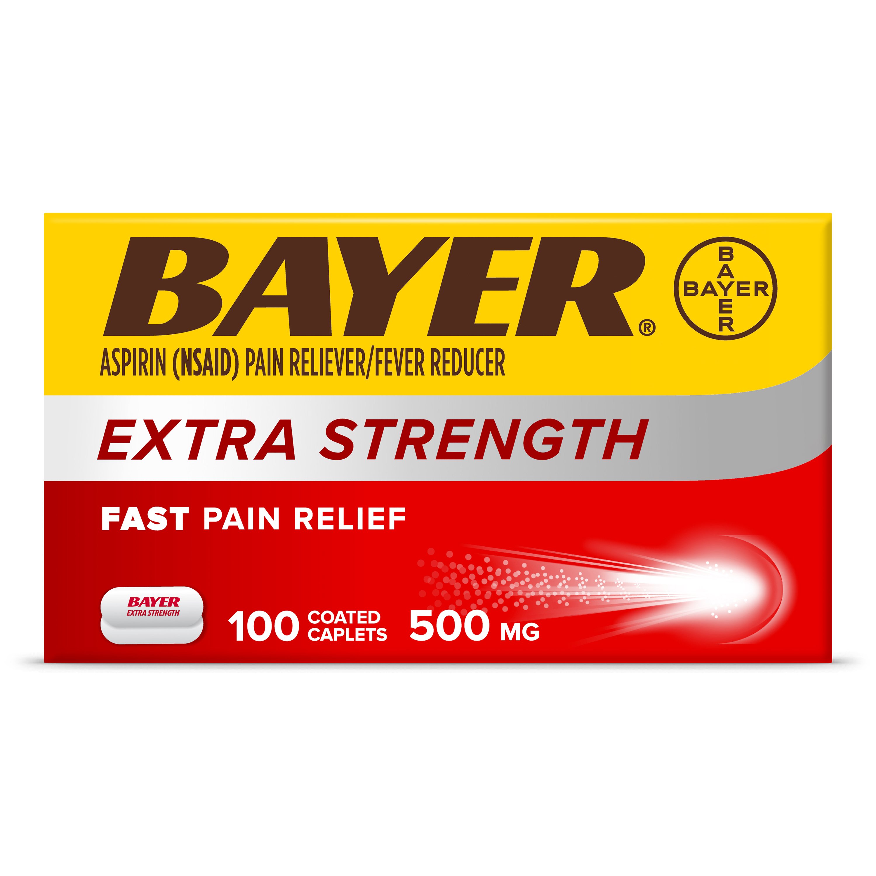 Bayer Extra Strength Aspirin 500 mg Coated Caplets Shop Pain