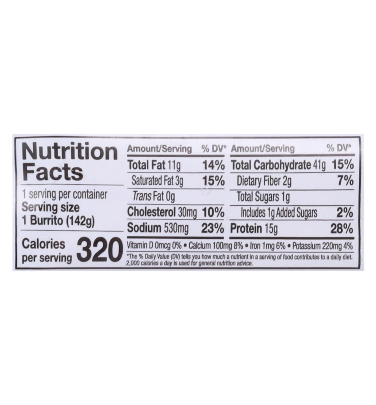 Red's 15g Protein Grilled Chicken & Cheddar Burrito; image 2 of 5