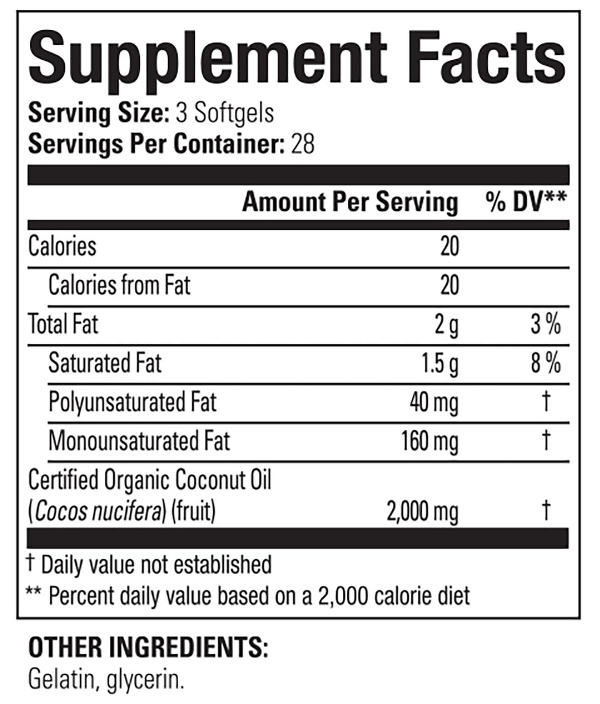 Nature's Science Ultimate Coconut Oil Diet Supplement; image 2 of 2