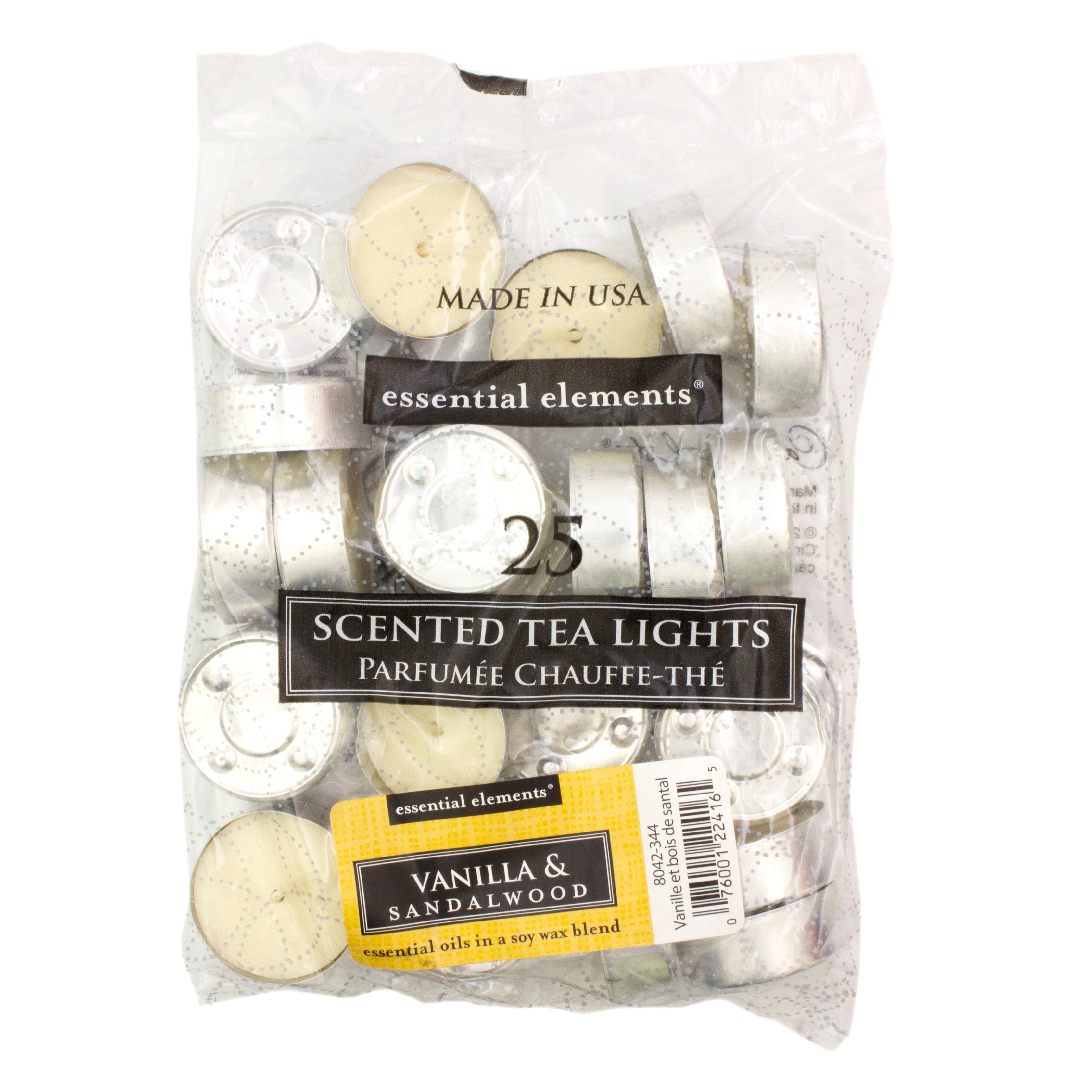 CandleLite Essential Elements Scented Tea Lights, Vanilla & Sandalwood