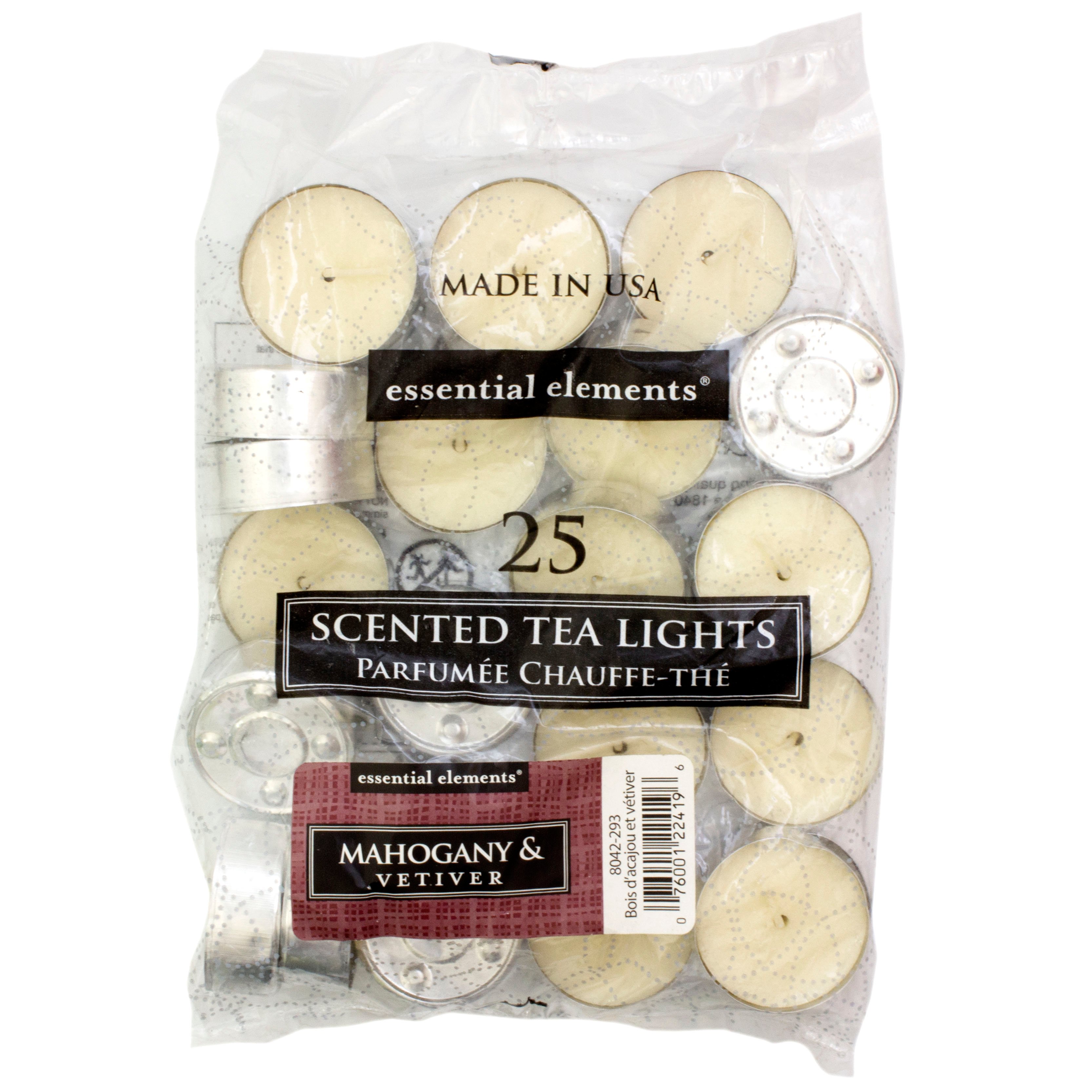 CandleLite Essential Elements Scented Tea Lights, Mahogany & Vetiver