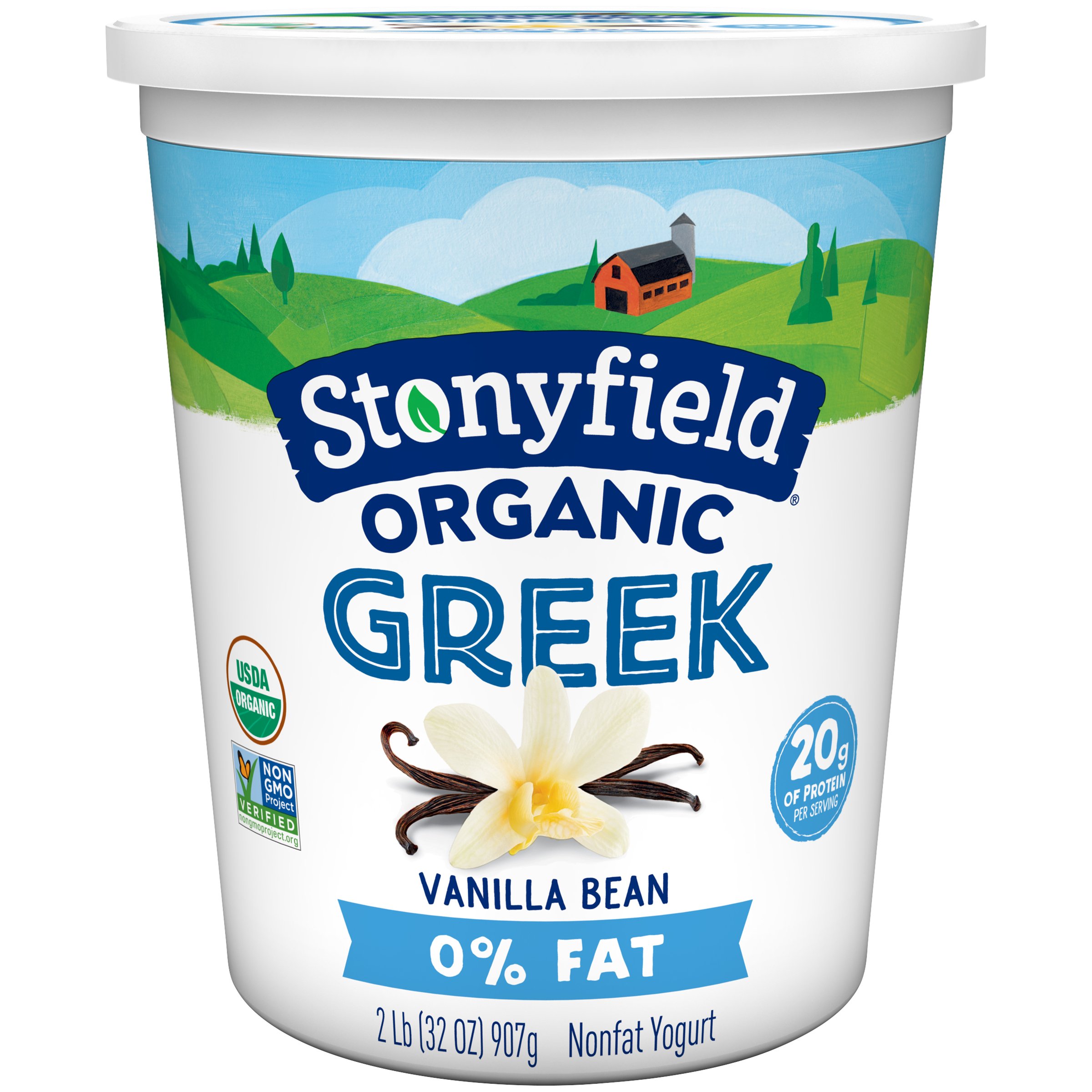 Stonyfield Organic Non-Fat Vanilla Bean Greek Yogurt - Shop Yogurt at H-E-B