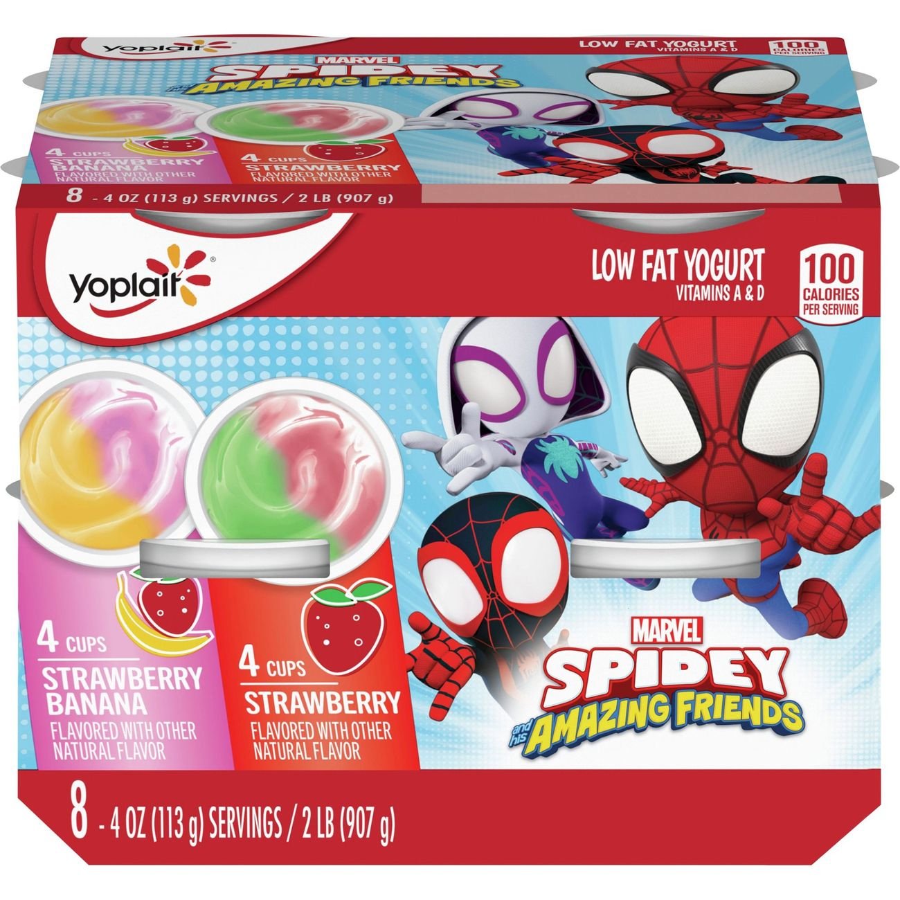 Yoplait Strawberry & Blueberry Kids Yogurt Pack, Disney Frozen, 8 Cups