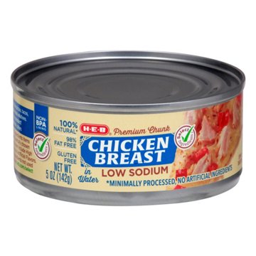 H-E-B Low Sodium Chicken Breast in Water, 5 oz