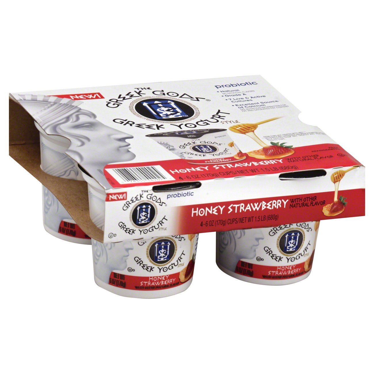 Greek gods honey strawberry yogurt cups shop yogurt at h e b
