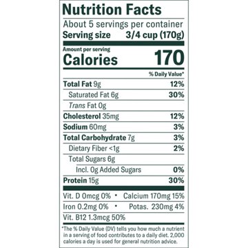 Chobani 15g Protein Whole Milk Plain Greek Yogurt
