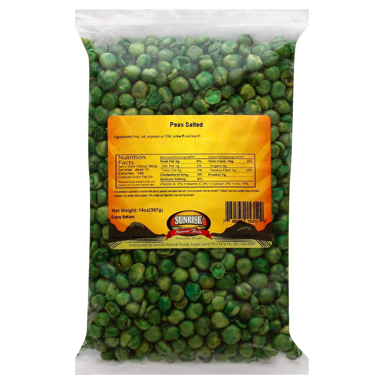 Sunrise Natural Foods Salted Peas - Shop Green Beans & Peas at H-E-B