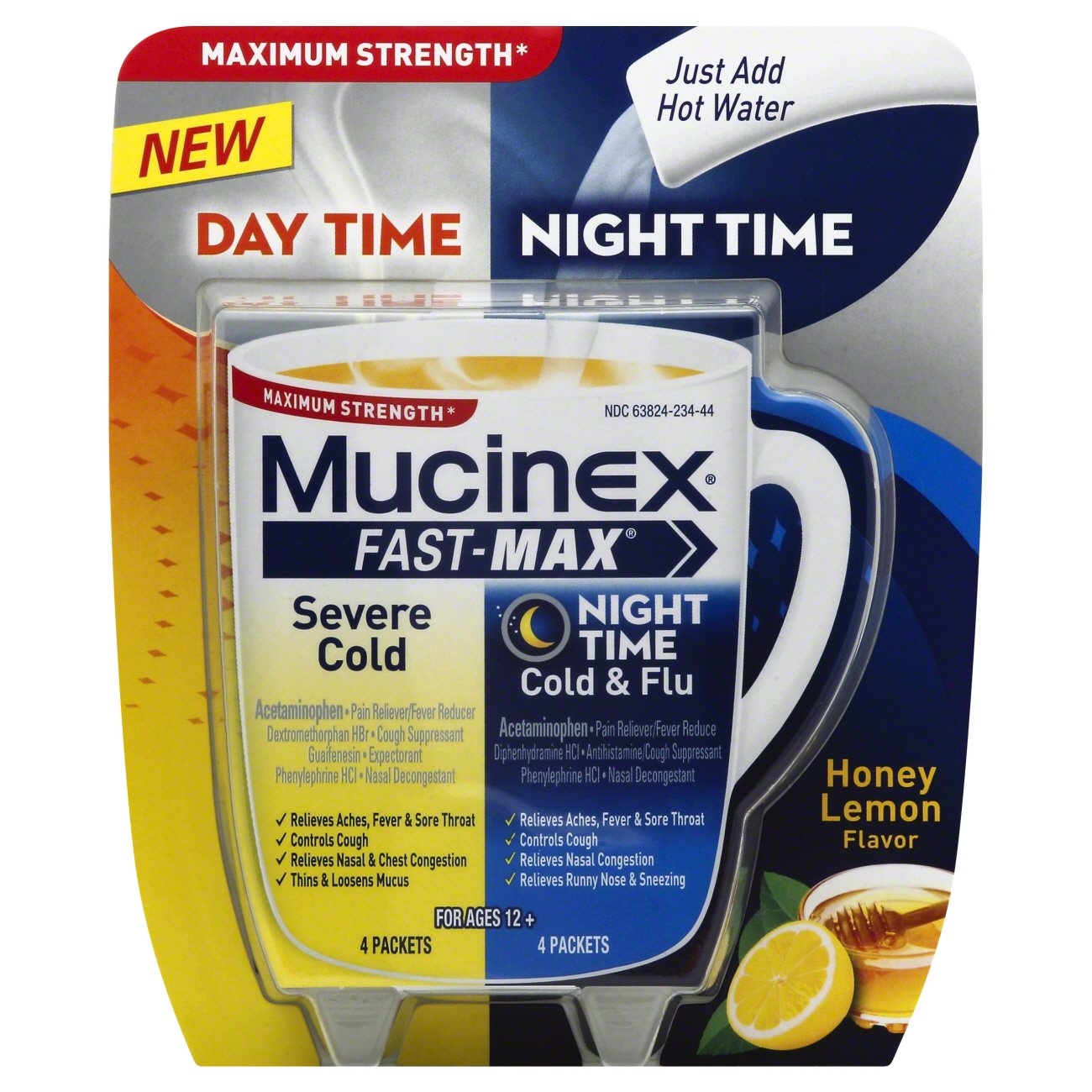 Mucinex Fast-Max Day/night Hot Drink Honey Lemon - Shop Cough, Cold & Flu at H-E-B