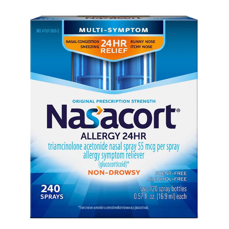 Nasacort Allergy 24HR Nasal Spray 2 x 120 Sprays, Shop